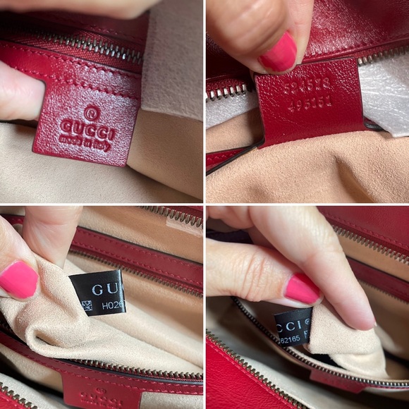 NEW Gucci Medium Metalasse Chevron Tote Cerise Red - Picture 14 of 14